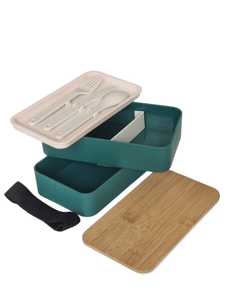 Bento Box in Grün mit Besteck