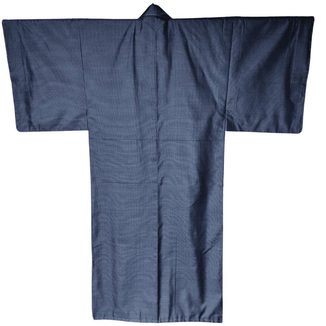 Ungetragener Vintage Oshima Tsumugi Kimono Herren dunkelblau