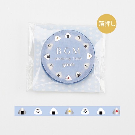 BGM Washi Tape Rolle in blau mit Onigiri