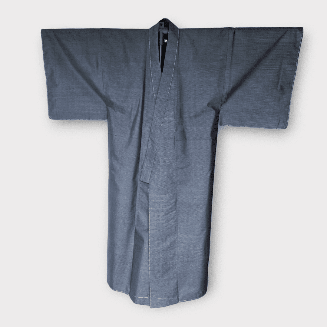 Vintage Oshima Tsumugi Kimono Herren Dunkelblau