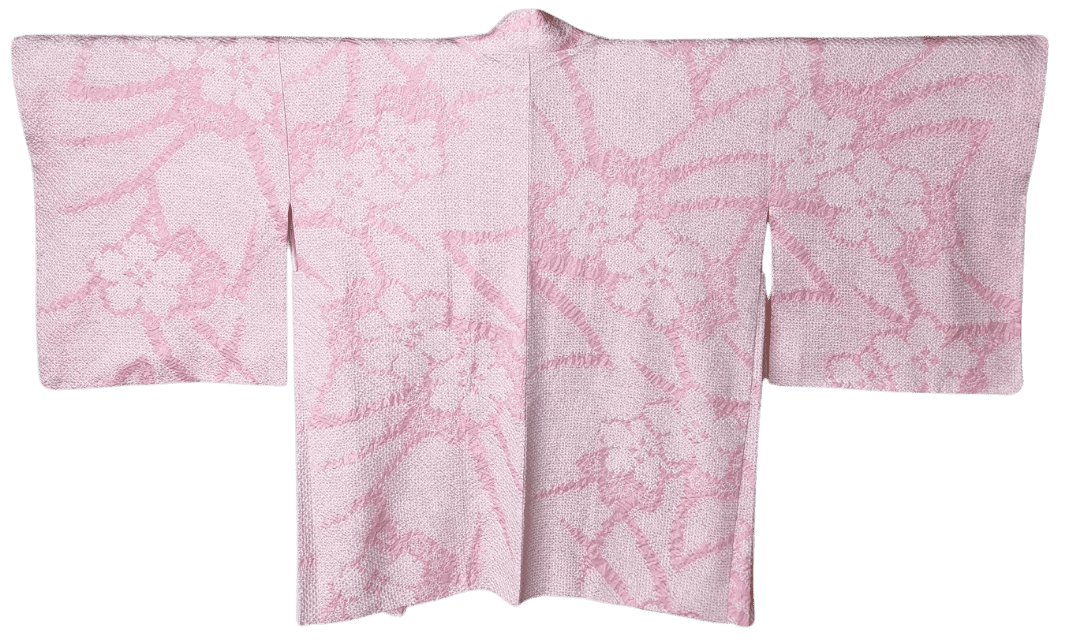 Vintage Haori Damen Rosa Shibori Blumen