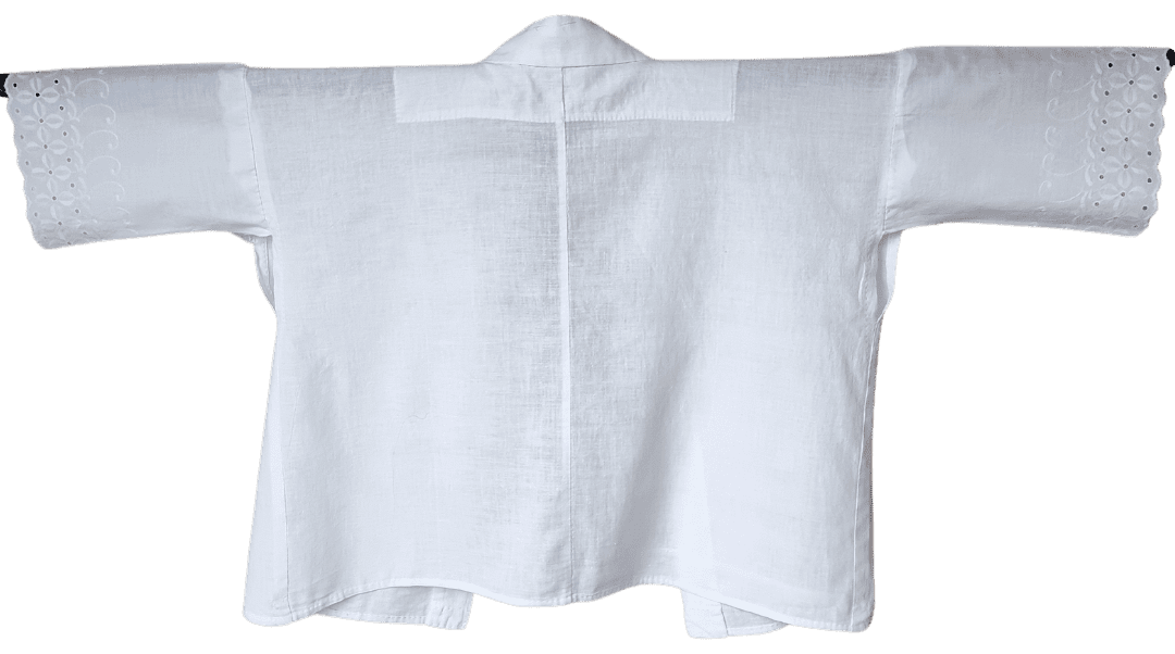 Vintage Hada-Juban Unterkimono Weiß mit Spitzenärmeln