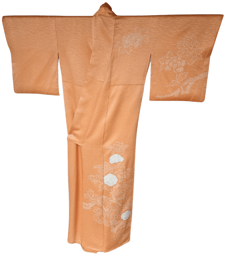 Vintage Homongi Kimono Damen Pfingstrosen
