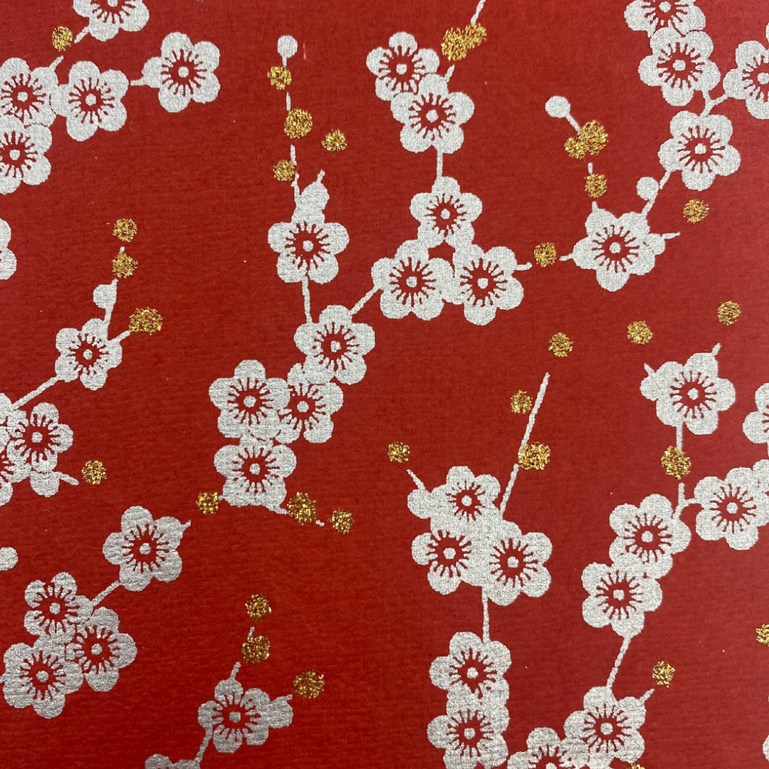 Notizbuch rot Blüten