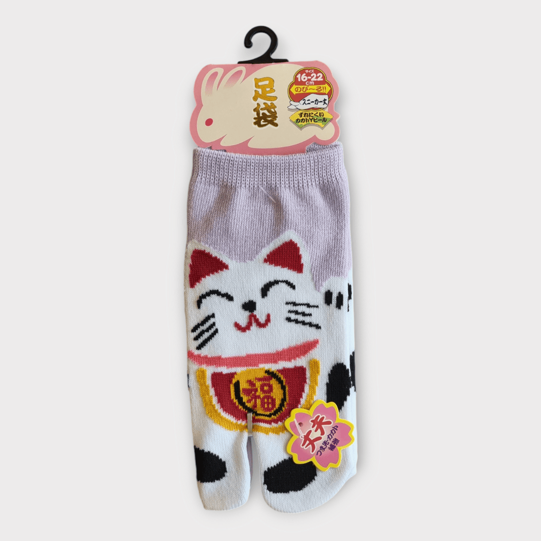 Kinder Tabi Socken Zehensocken Winkekatze Gr. 26 - 36