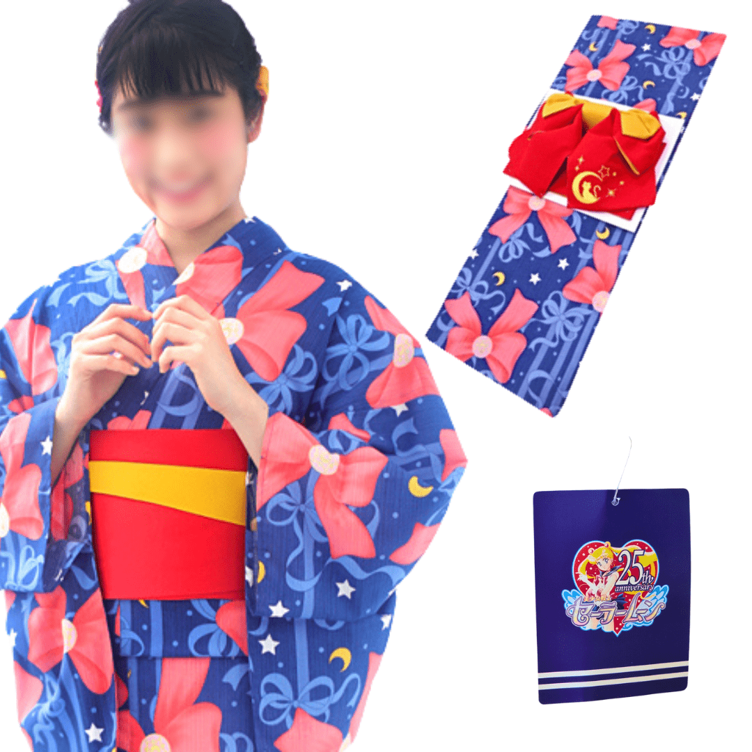 Sailor Moon Kimono Yukata Set Blau