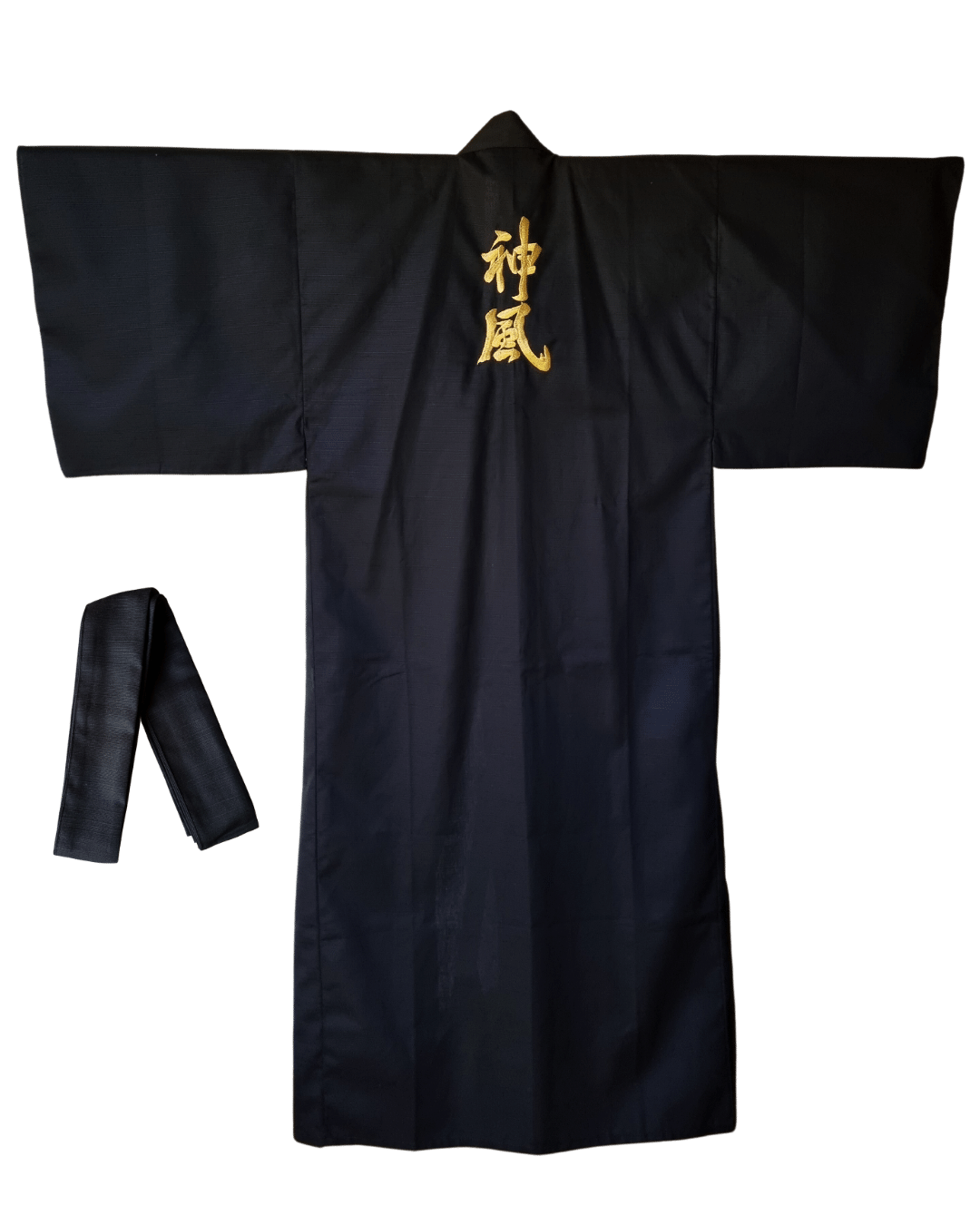 Kimono Herren schwarz Kamikaze Kanji inkl. Obi