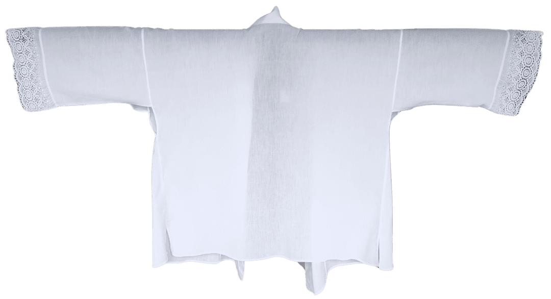 Vintage Hada-Juban Unterkimono Weiß mit Spitze