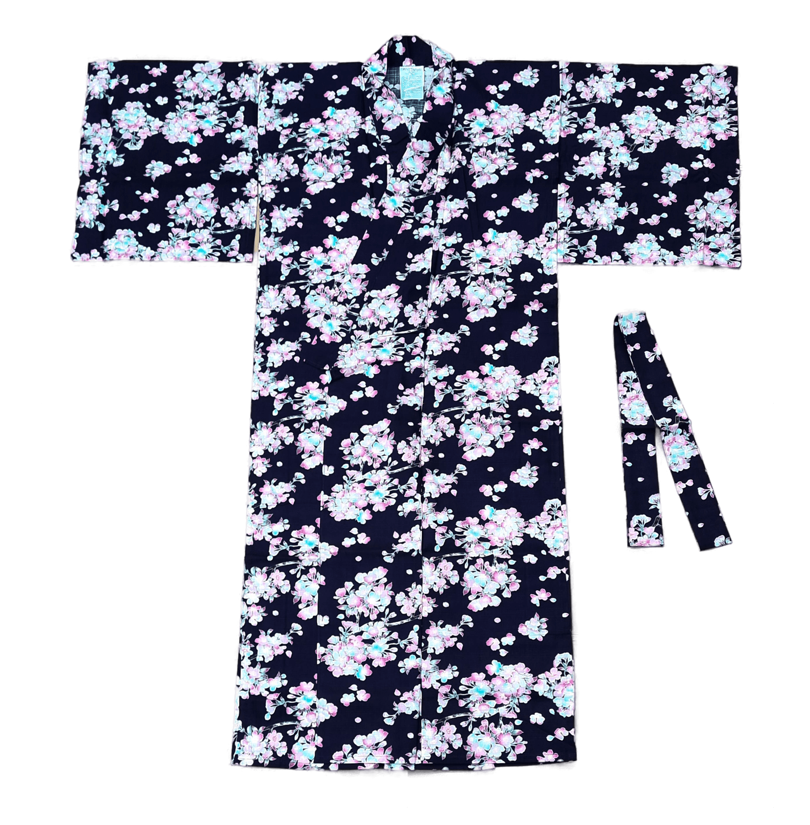 Yukata Damen dunkelblau mit Sakura Muster