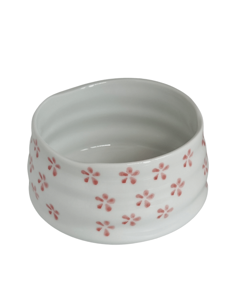 Matcha Schale / Chawan Weiß Sakura