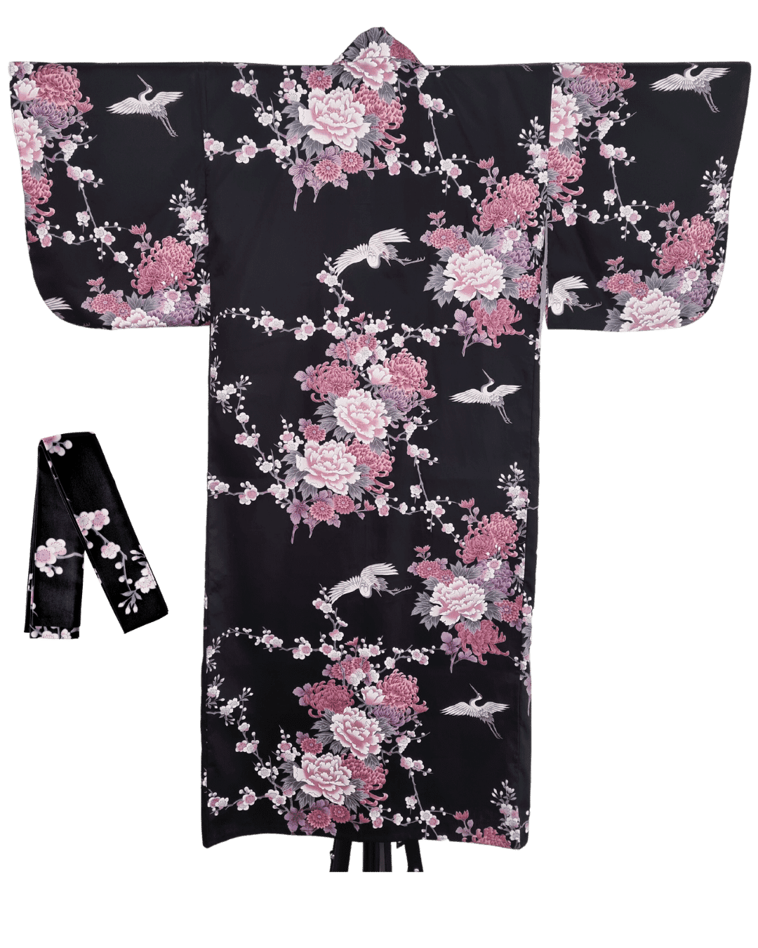 Damen Kimono Pfingstrosen und Kranich