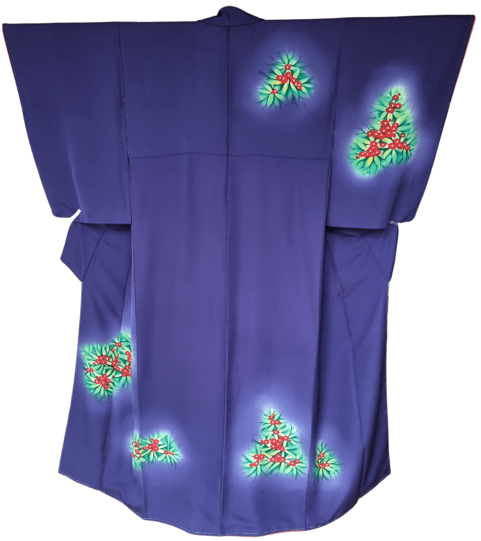Vintage Homongi Kimono Damen Marineblau