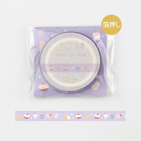 BGM Washi Tape Rolle lila mit Kuchen