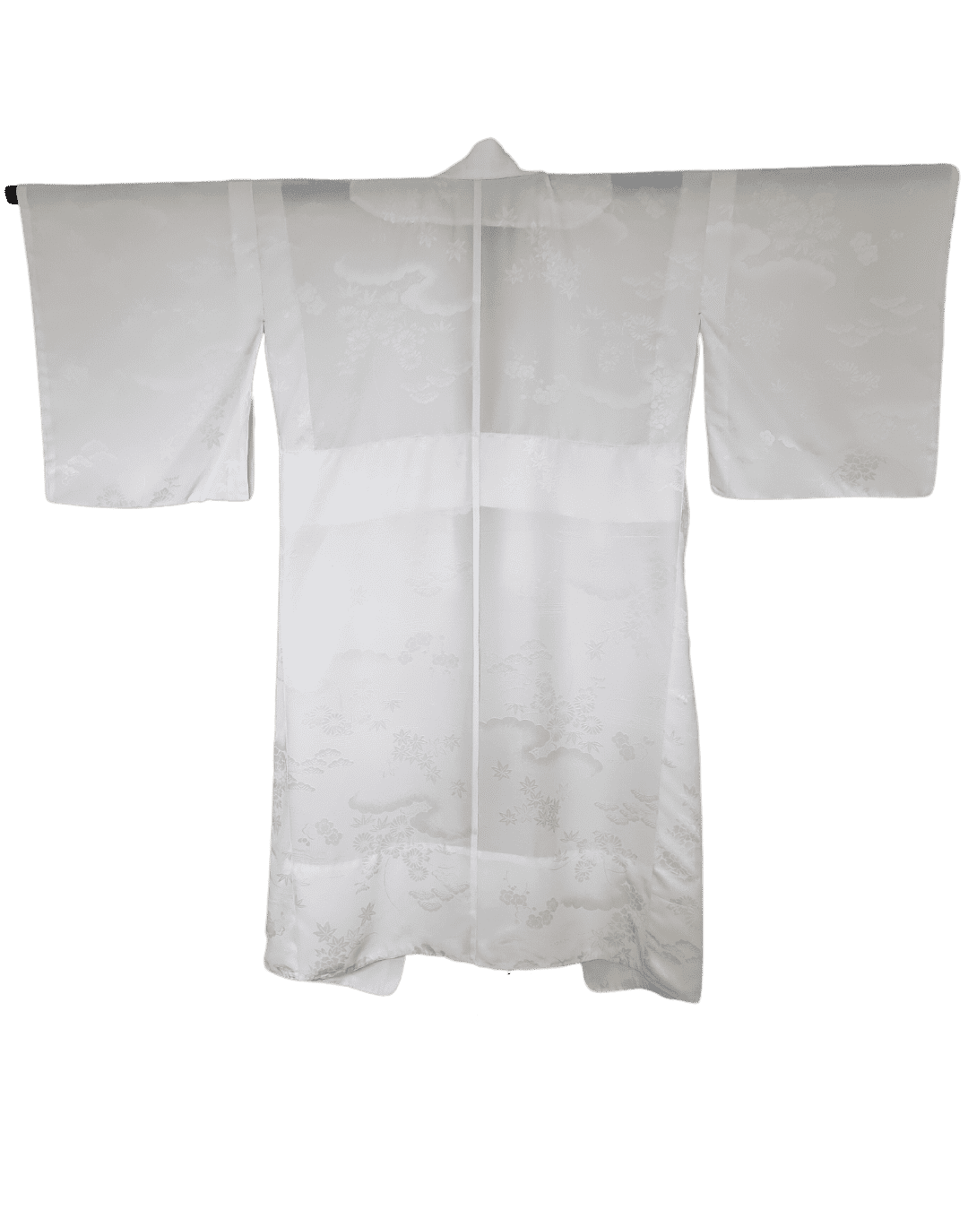 Vintage Juban Unterkimono weiß mit floralem Muster