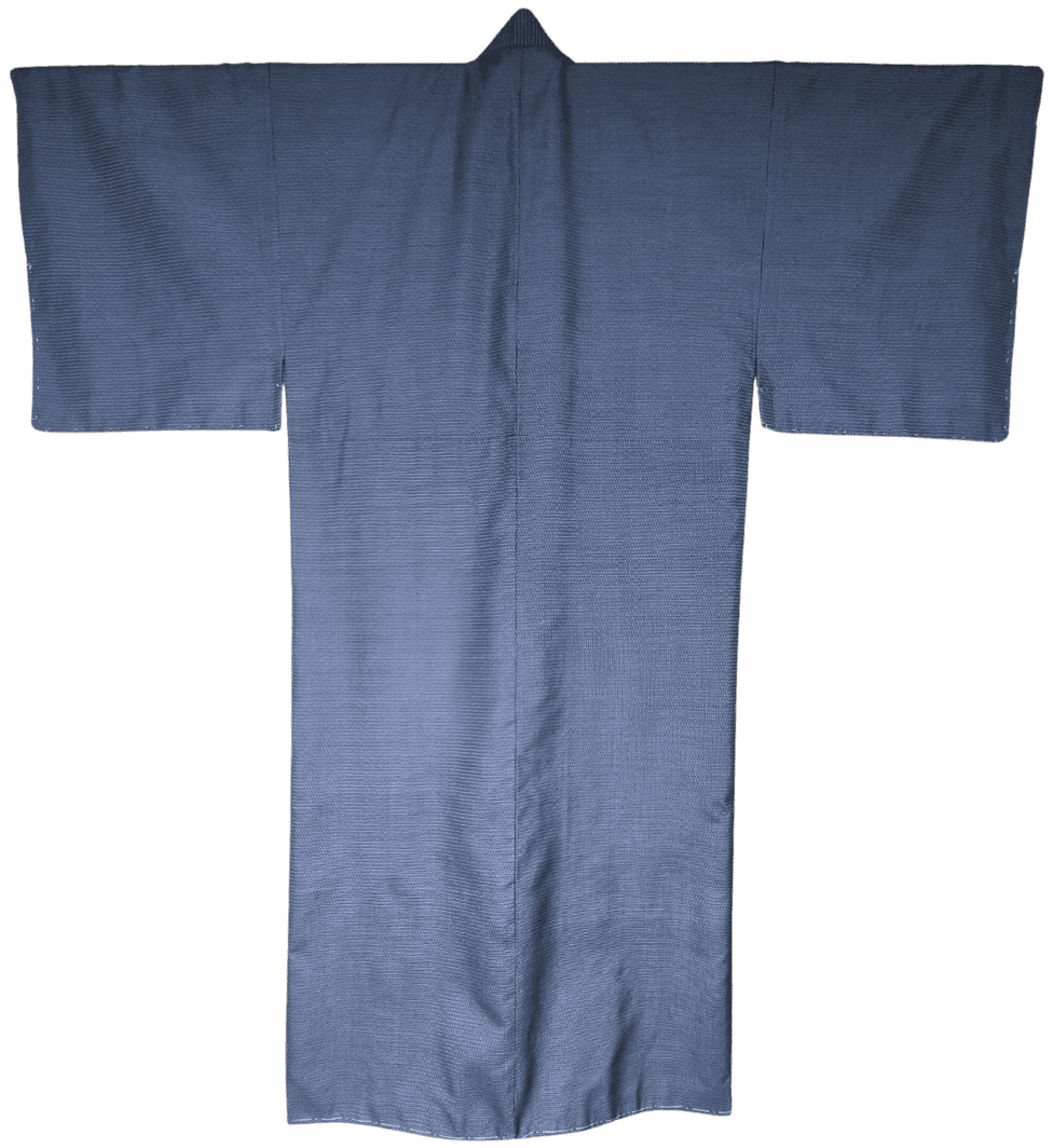 Vintage Oshima Tsumugi Kimono Herren dunkelblau ungetragen