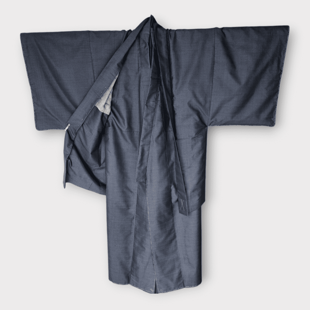 Vintage Oshima Tsumugi Kimono Ensemble Herren ungetragen