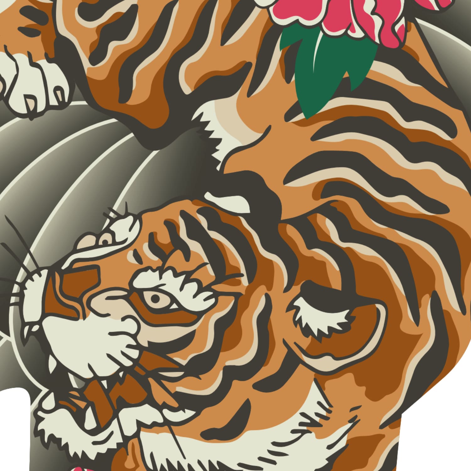 Koinobori Tattoo Tiger Detail