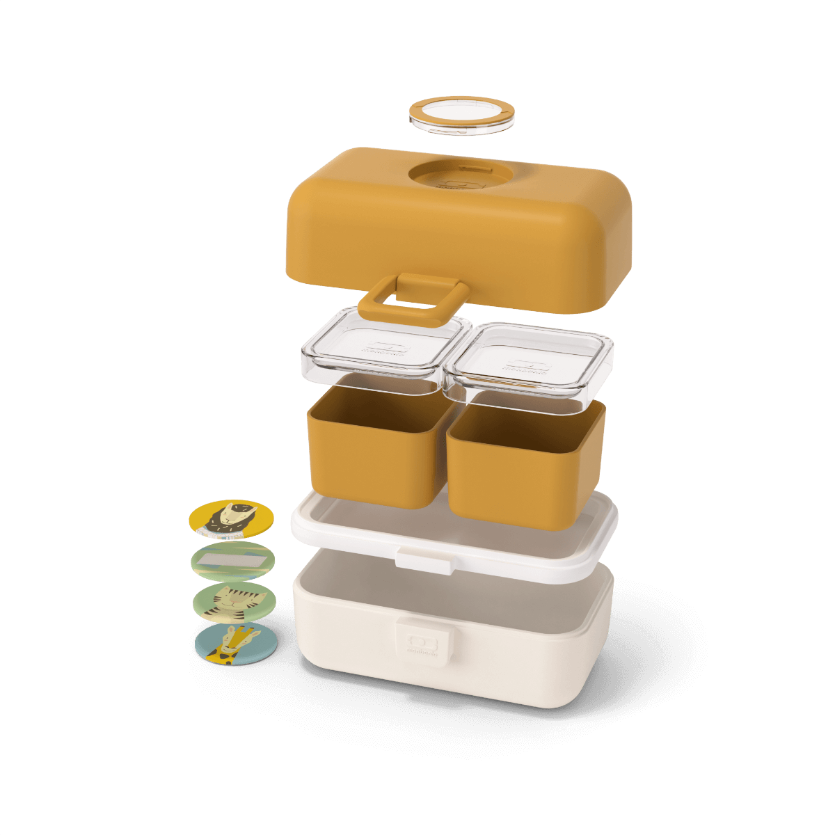 Monbento Tresor Safari Bento Box für Kinder, 800 ml Brotdose mit Fächern