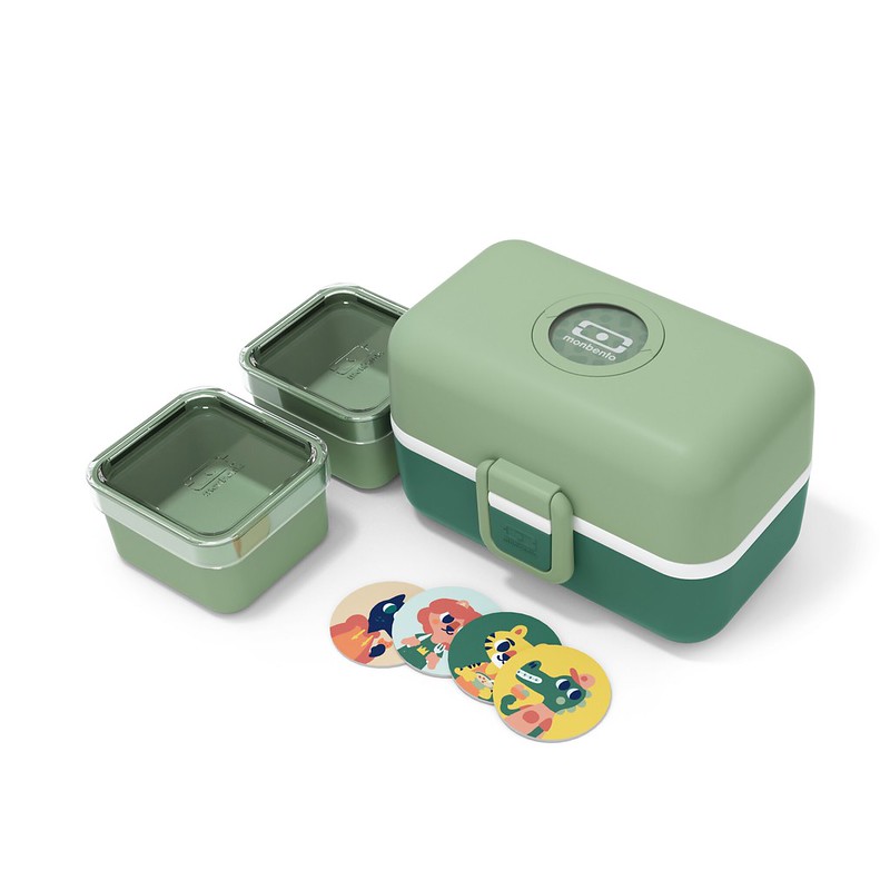 Bento Box Tresor für Kinder in grün Details