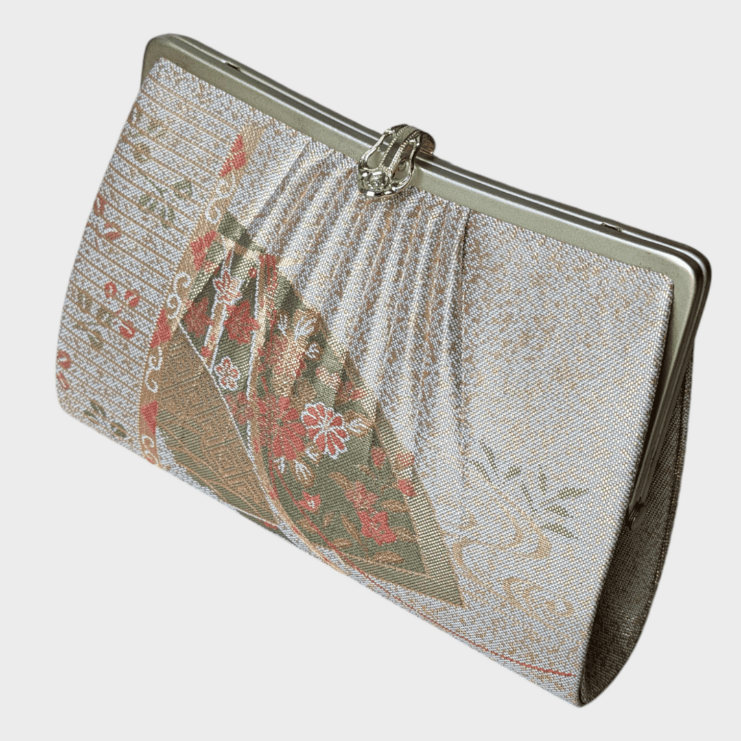 japanische Vintage Handtasche Gold Blumen