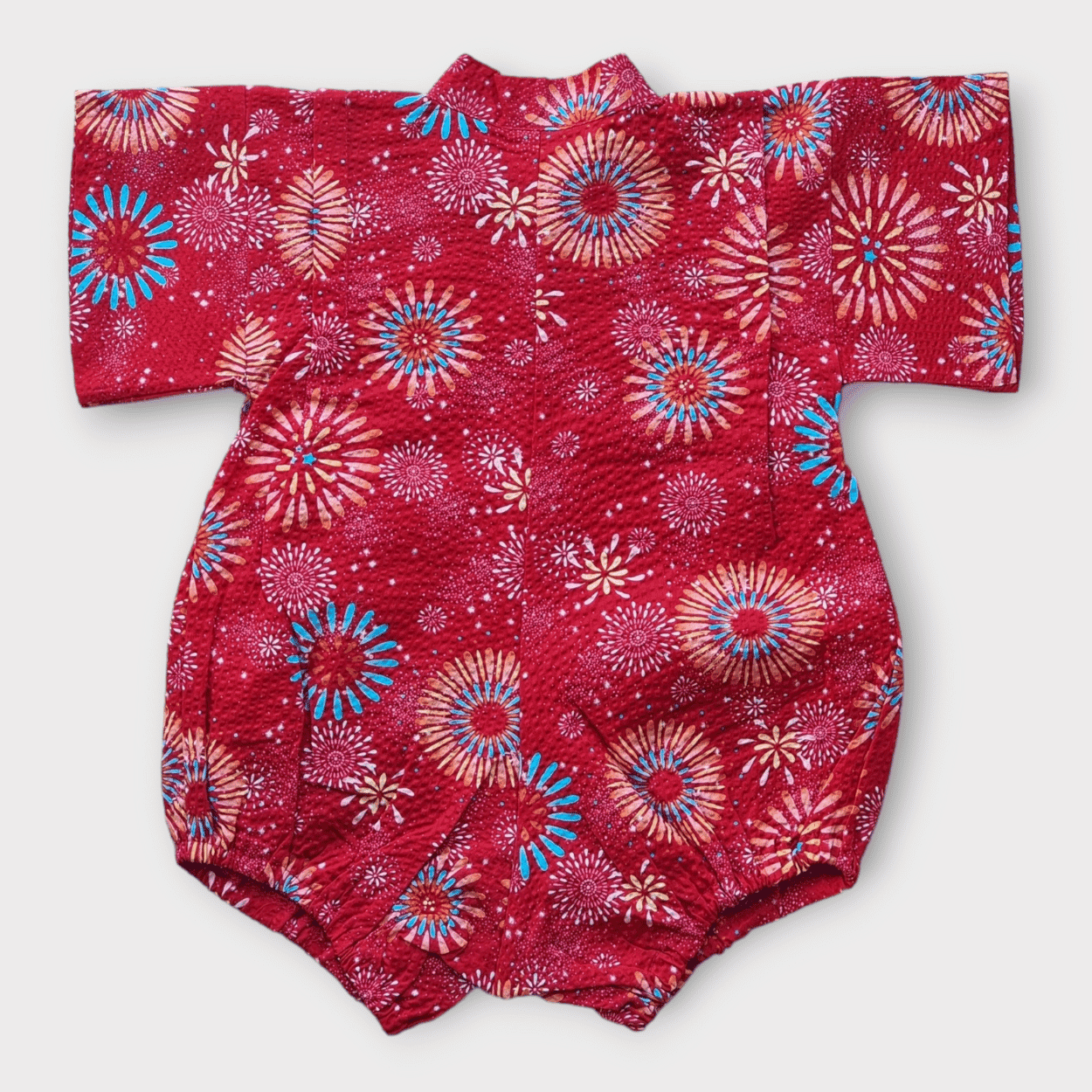 Baby Kimono Babystrampler Rot Feuerwerk Gr. 68 bis 80