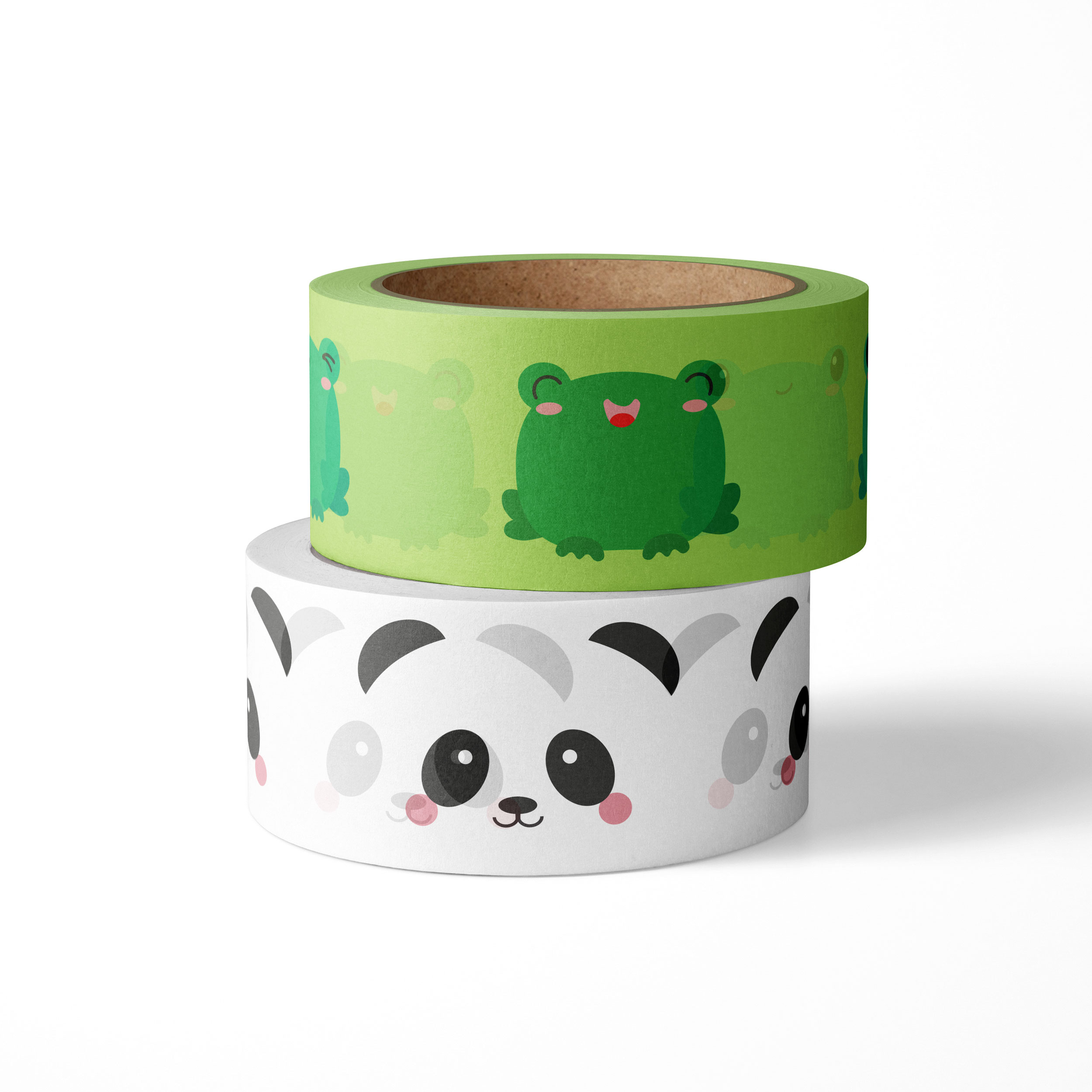 2 Washi Tape Rollen Frösche und Panda
