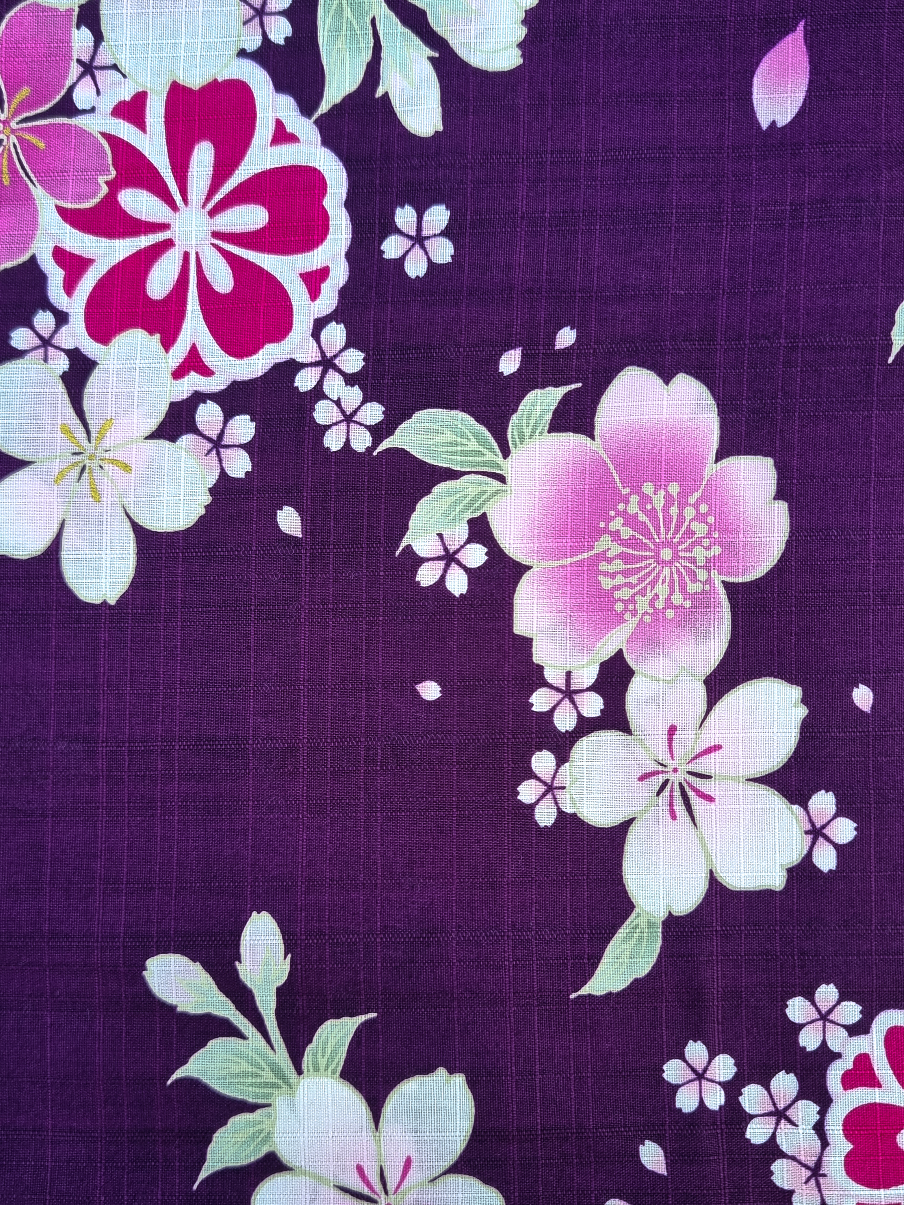 Yukata Damen lila mit Sakura Muster
