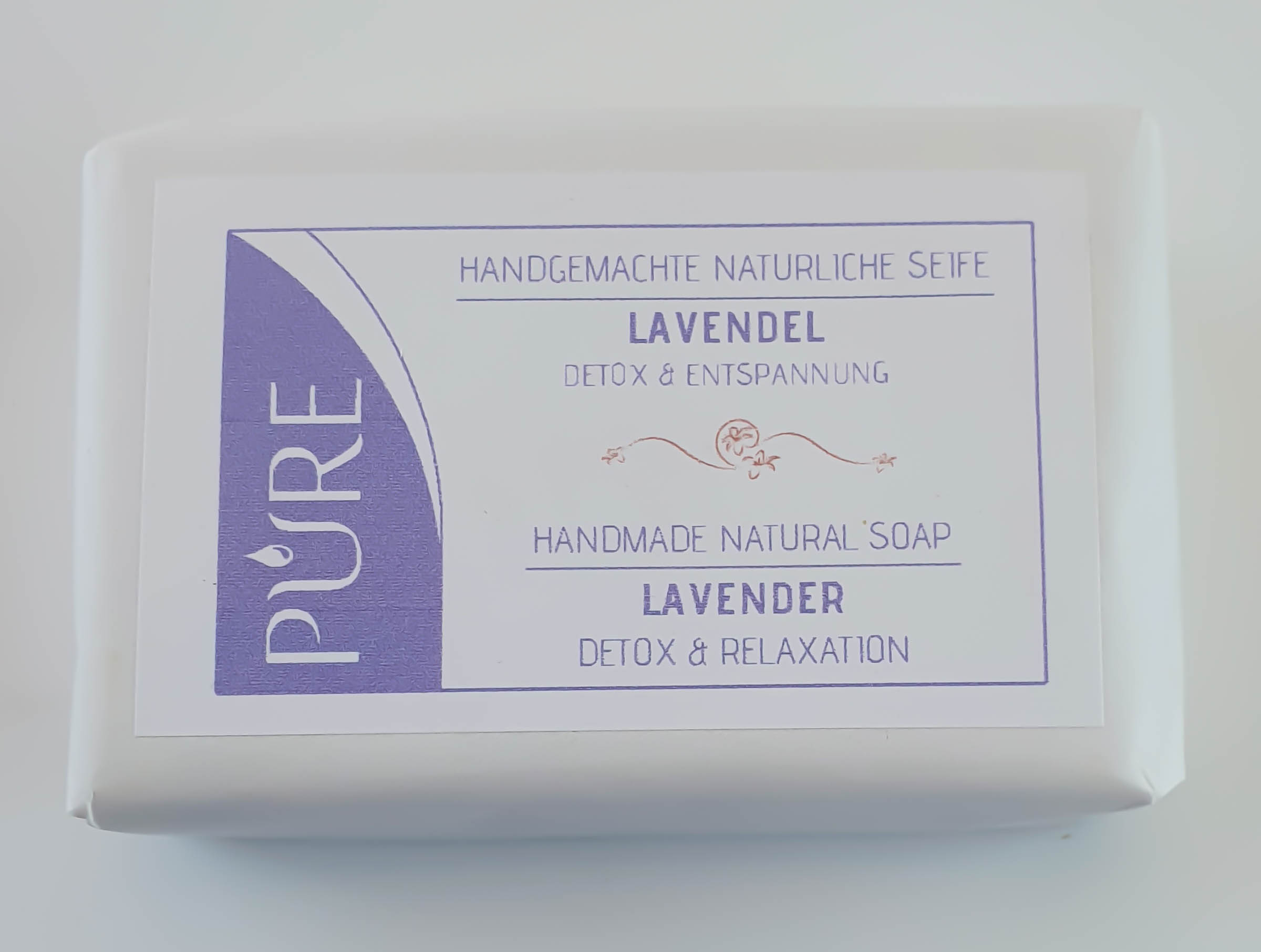 100% natürliche Seife am Stück mit Lavendel 115g