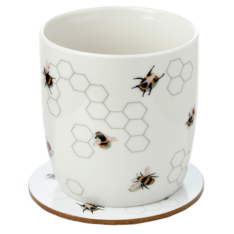 The Nectars Meadow Bee Bienen Tasse & Untersetzer Set aus Porzellan 300ml