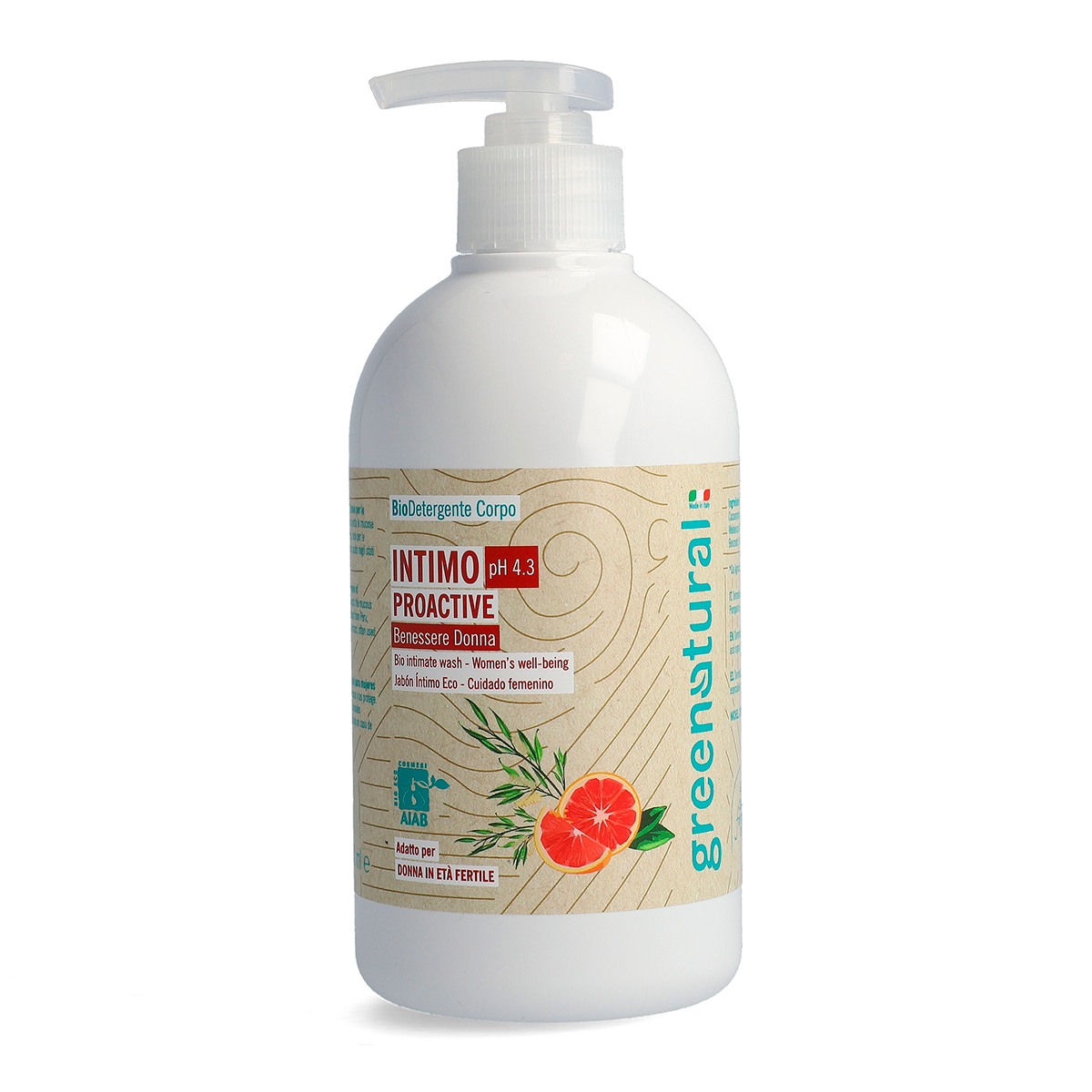 GN Intimate Wash Gel PROACTIVE pH 4.3 eco and organic - 500ml
