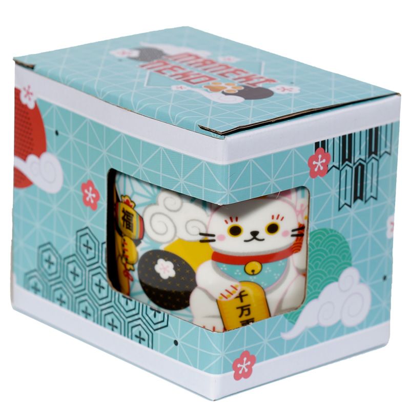 Maneki Neko Glückskatze Tasse aus Porzellan 350ml