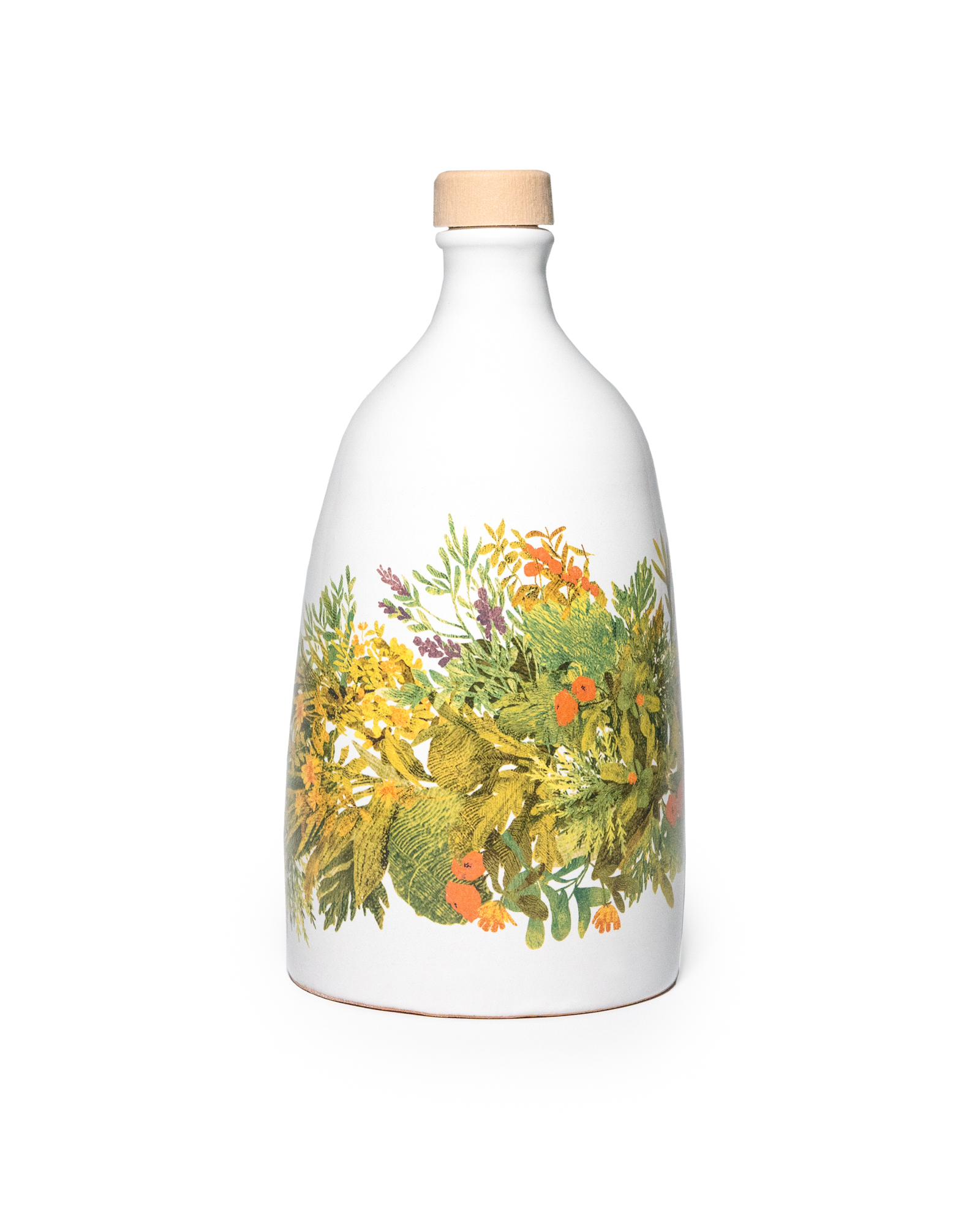 ANDANTE organic extra virgin olive oil, filtered, 500ml ceramic bottle "Erbe in festa"