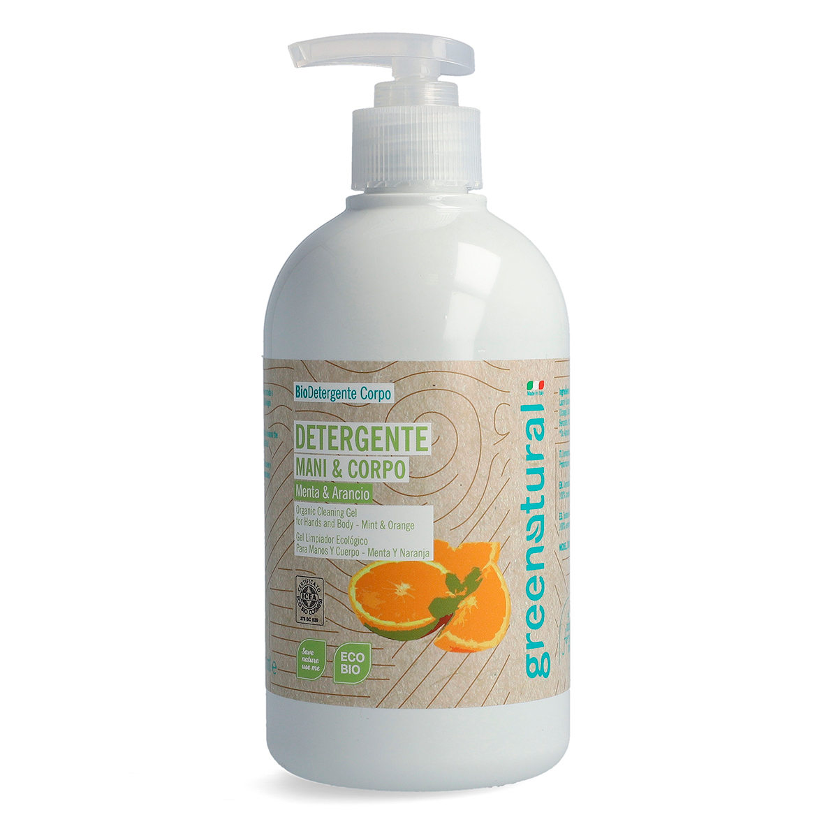 GN MINT & ORANGE Hand and Body Cleanser - eco and organic - 500ml