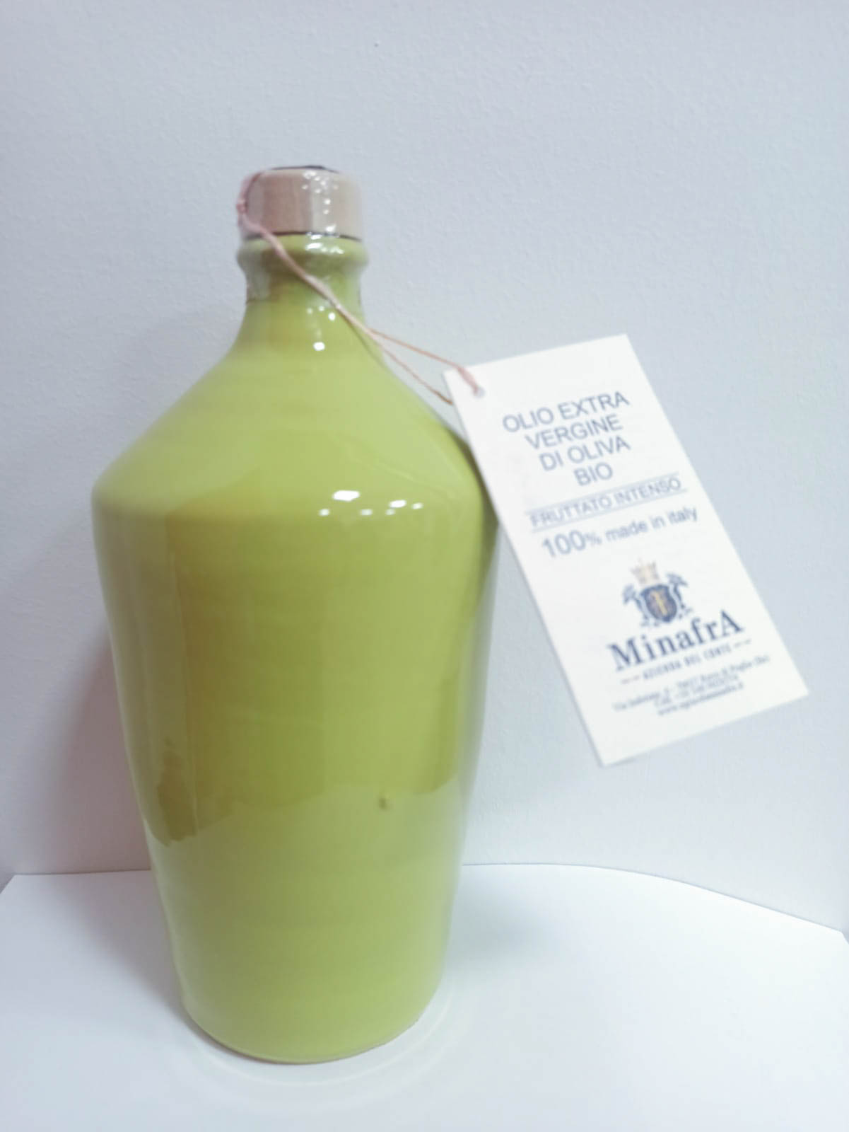 Minafra Bio-Olivenöl extra vergine Keramikflasche grün 500ml