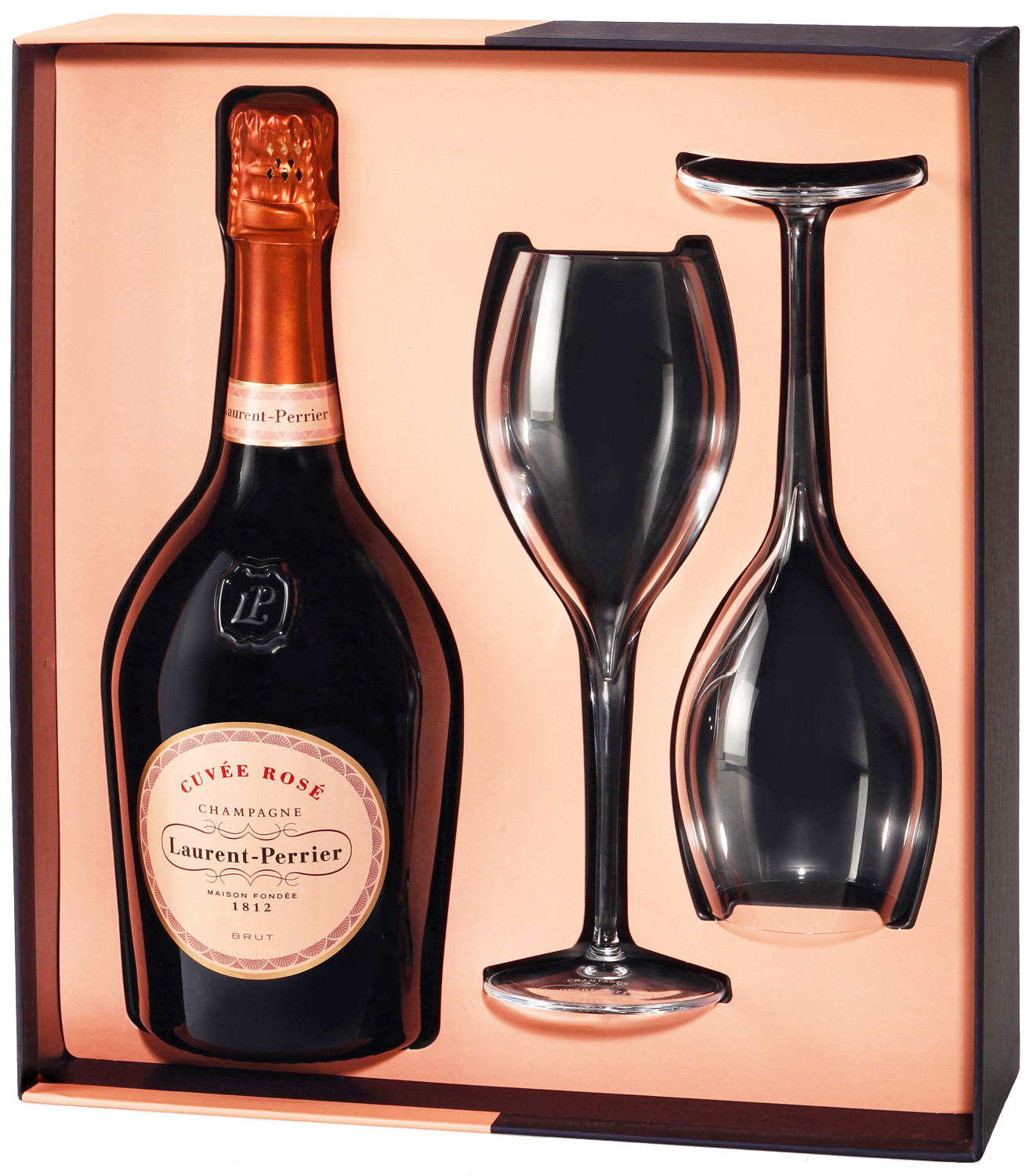 Laurent Perrier Champagne Cuvee Rose & 2 Gläser