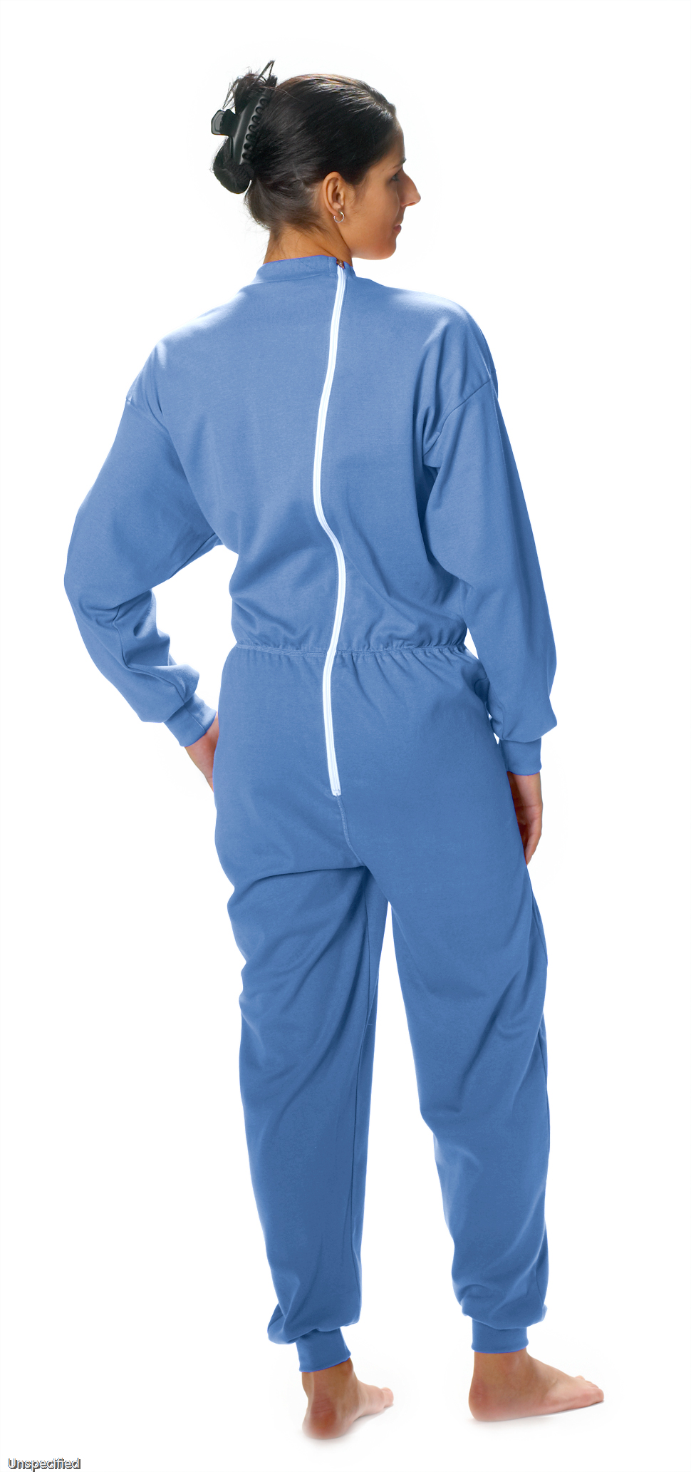 CAREWEAR Pflegeoverall 8016, lange Ausführung mit langem Arm und Bein, unisex, mit Rückenreißverschluss L fichte