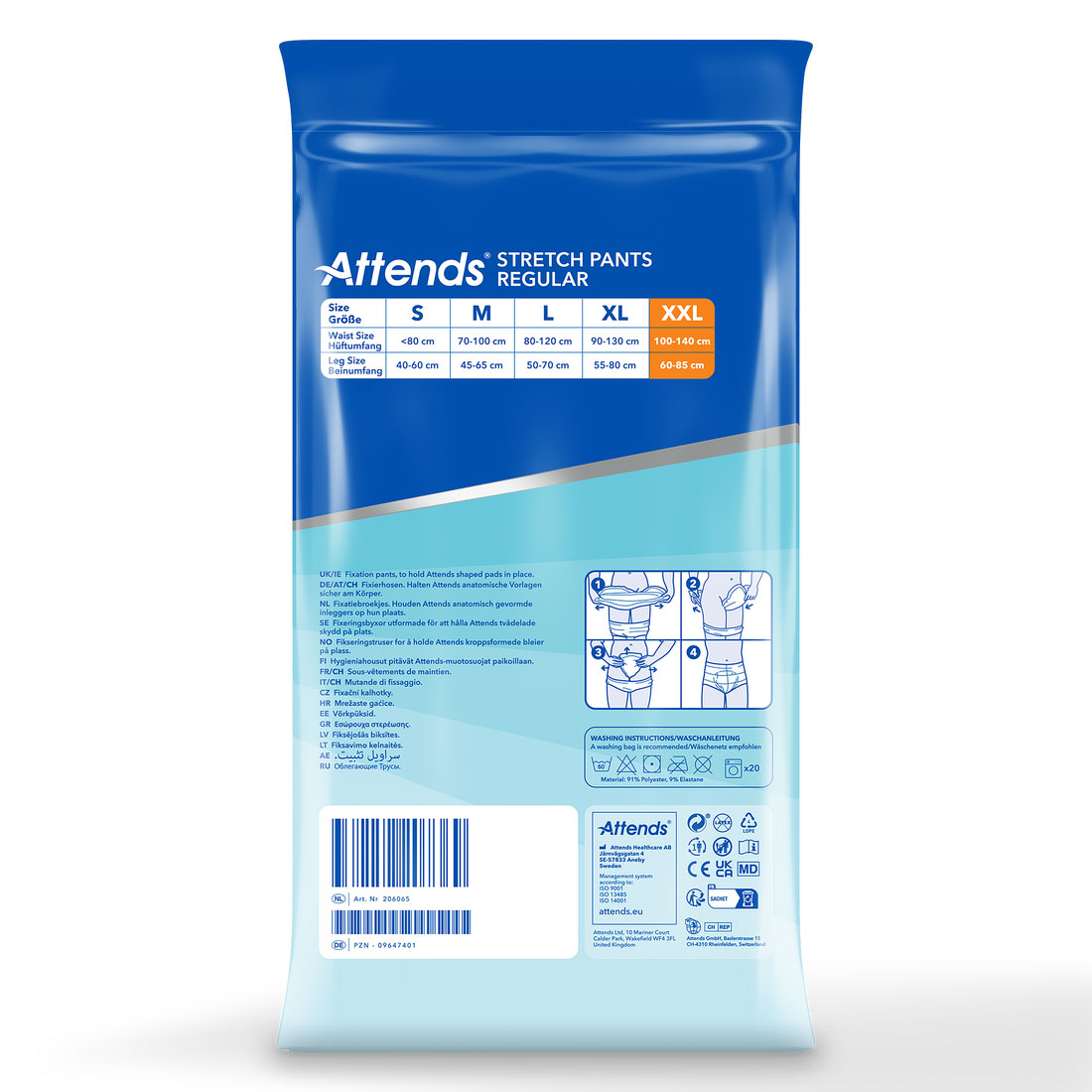 ATTENDS Stretch Pants REGULAR - Netzhosen - 15er Pack - XXL