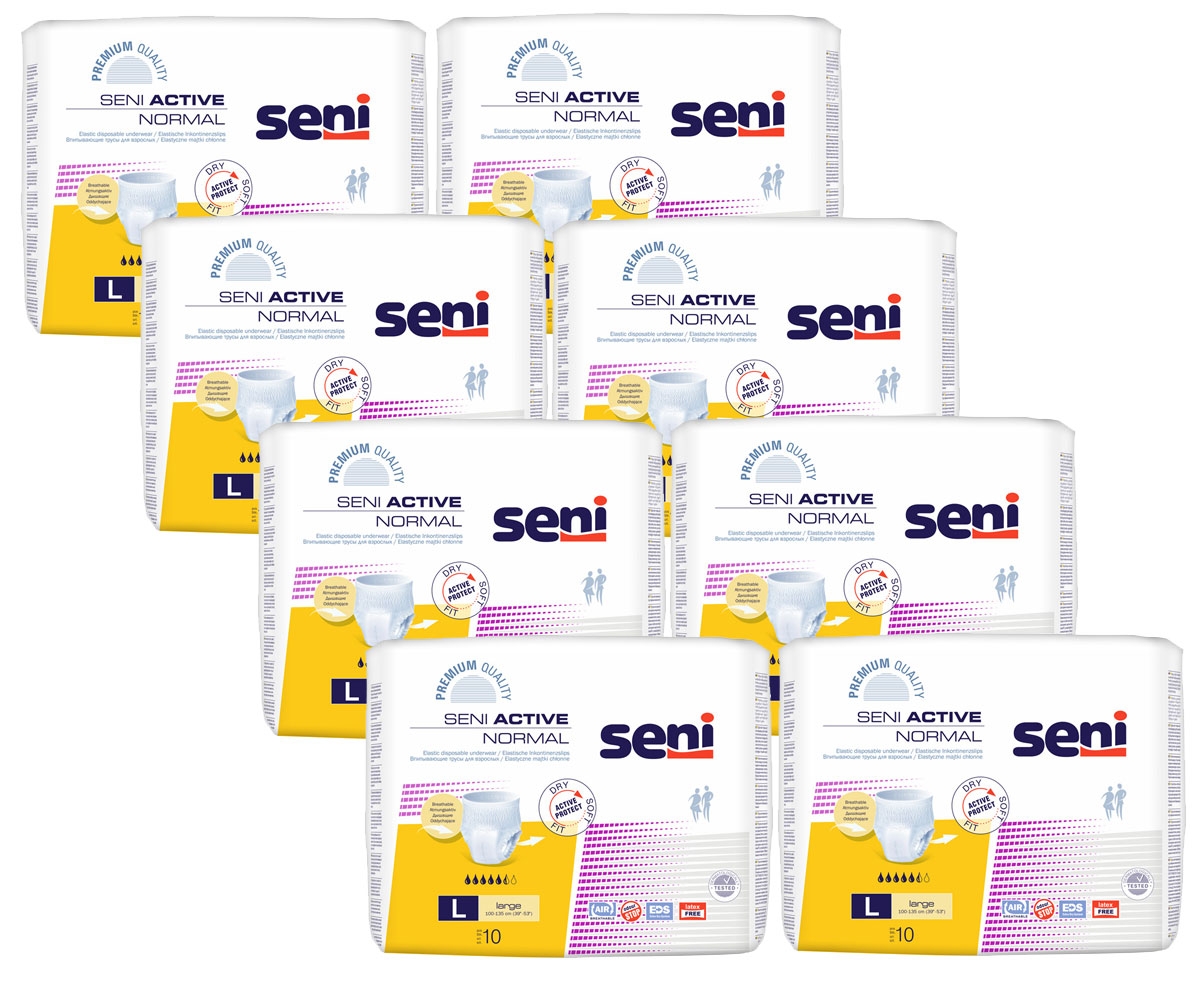 SENI Active NORMAL Inkontinenzslip LARGE (8x10) 80 Stück