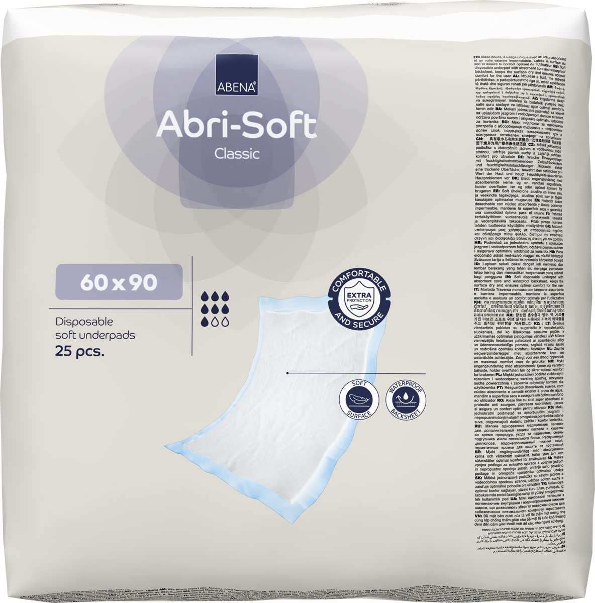 ABENA Abri-Soft CLASSIC Betteinlagen 60 x 90cm (25 Stück Einzelpackung)
