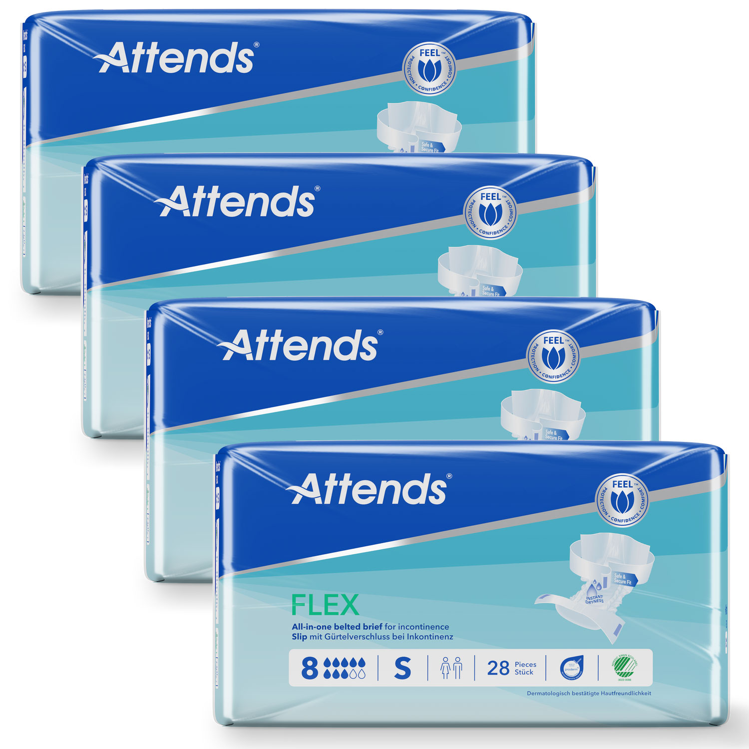 ATTENDS Flex 8 - Vorlage mit Hüftbund, Small (S), 112 Stück