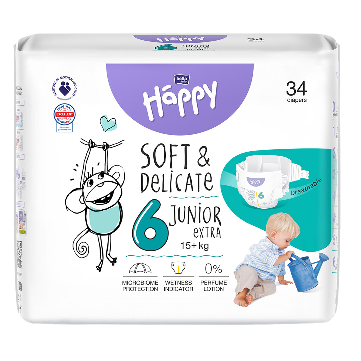 Bella Happy Kinderwindeln - Gr. 6 Junior EXTRA 15+ kg - 34 Stück Packung