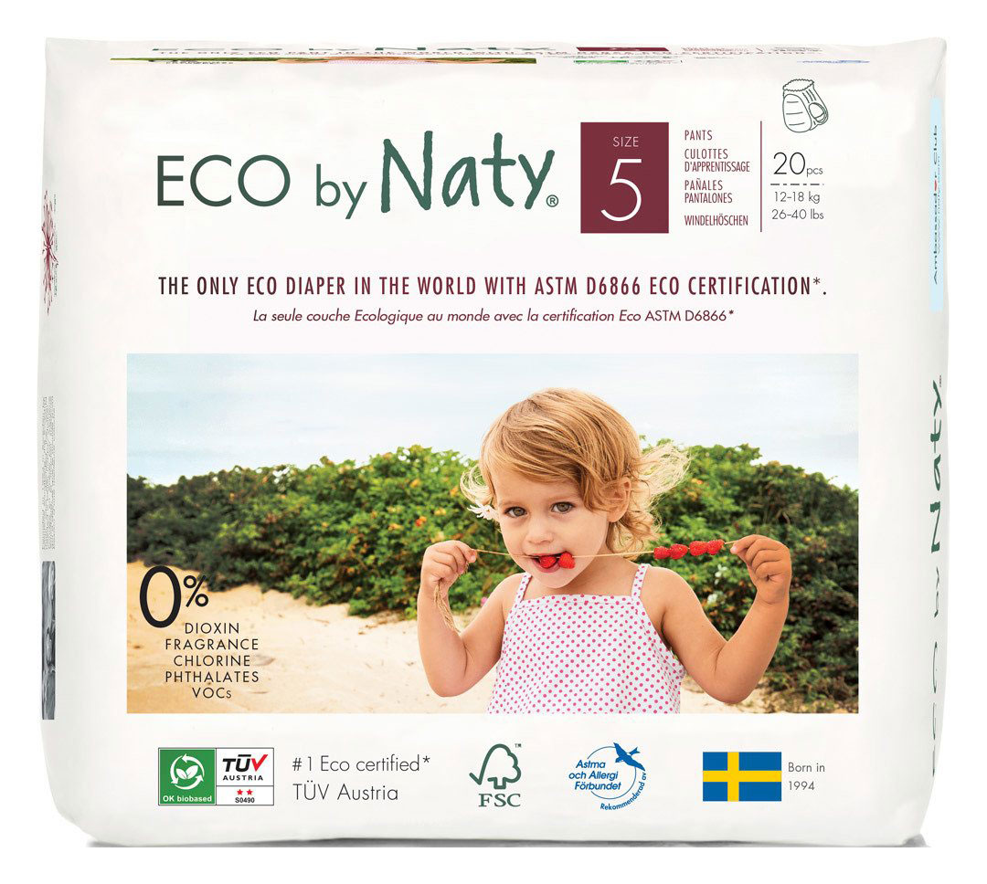 NATY Öko-Windelhöschen (Pants) Größe 5 Junior 12-18 Kg, 20 Stück