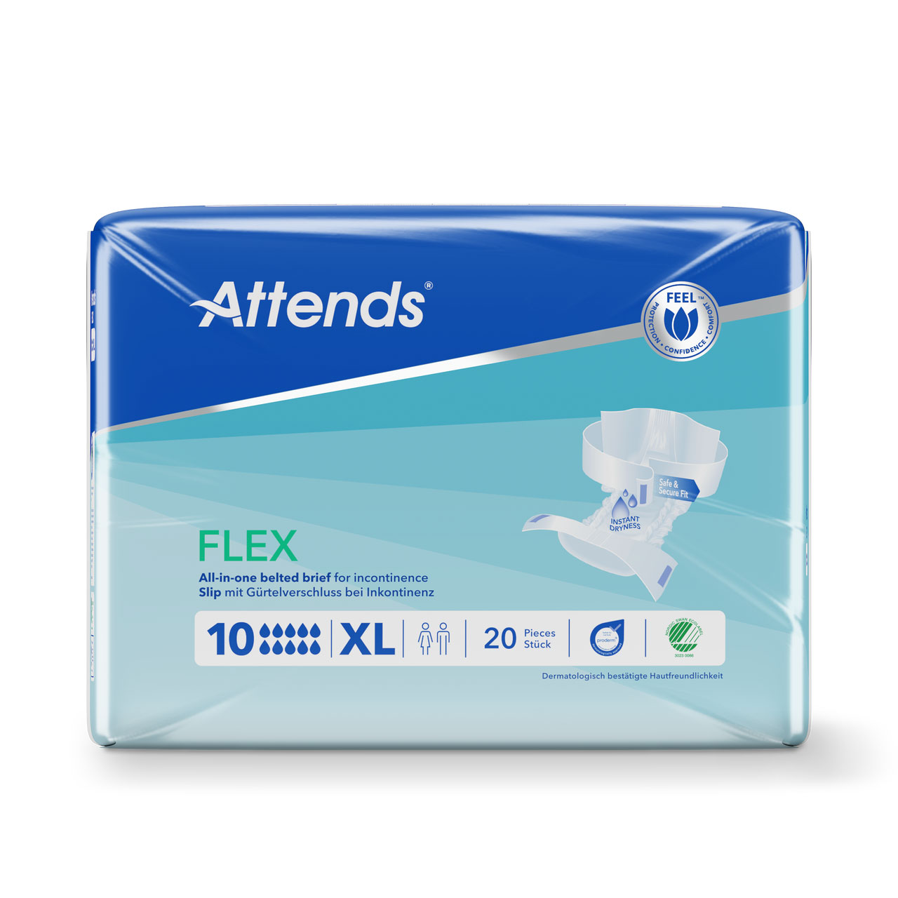 ATTENDS Flex 10 - Vorlage mit Hüftbund, X-Large (XL), 80 Stück