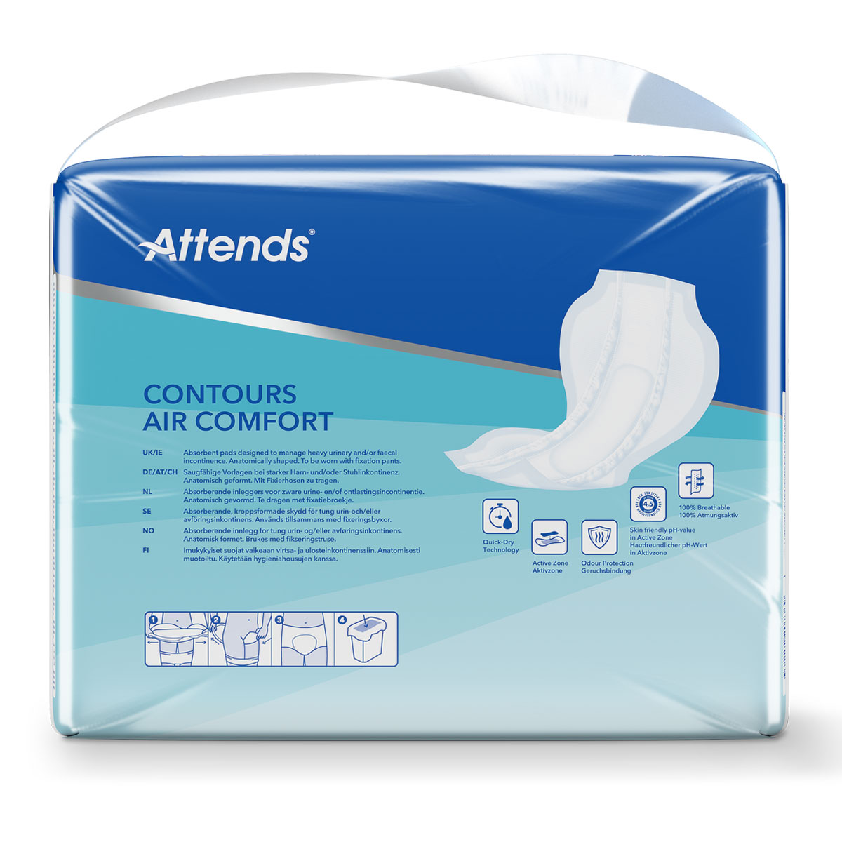 ATTENDS Contours AIR Comfort 6 - atmungsaktive Vorlage - 4x35 Stück