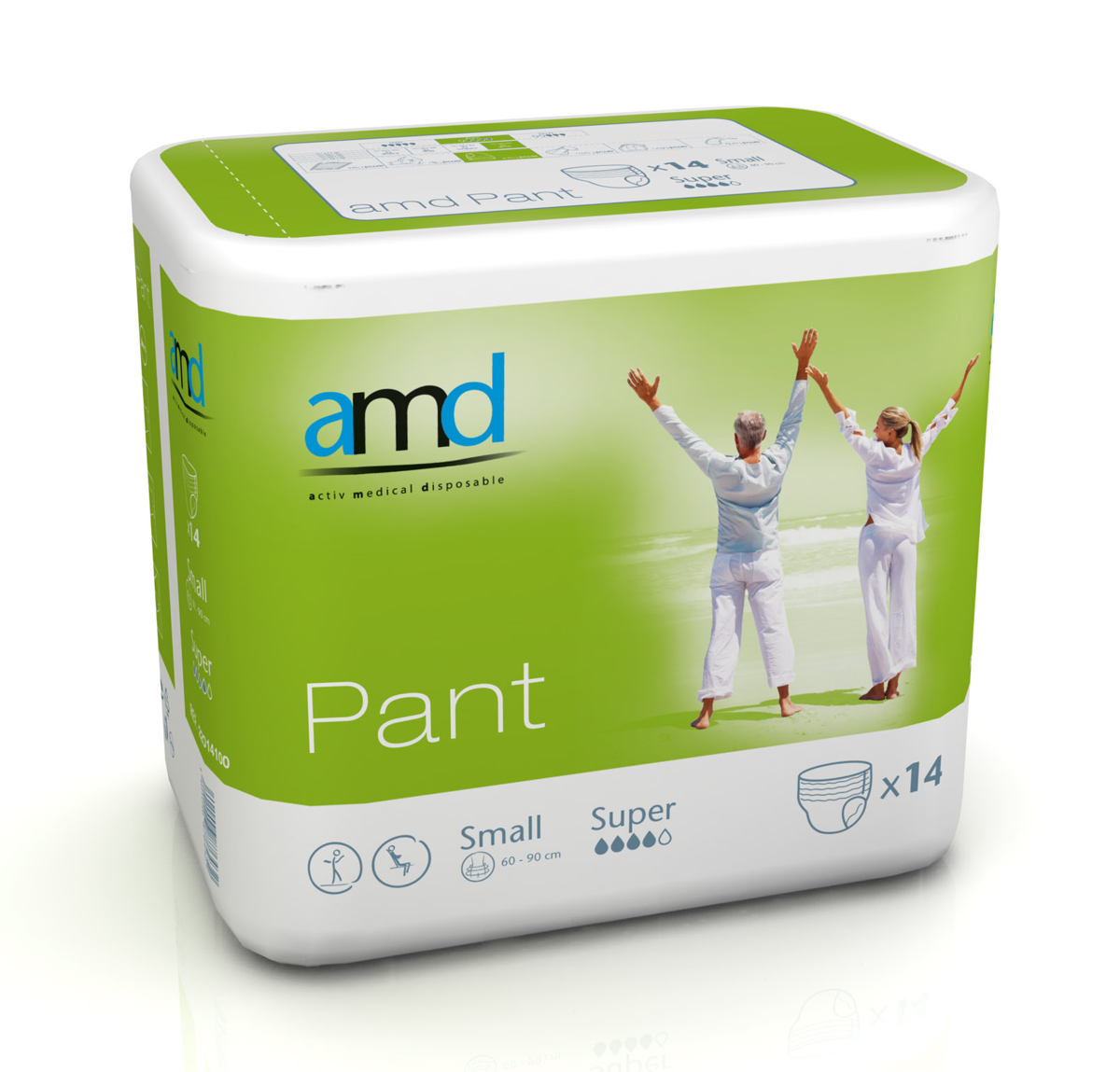 AMD Pant (SUPER) - Inkontinenzpants - Gr. Small (S) - 6x14 St. Karton