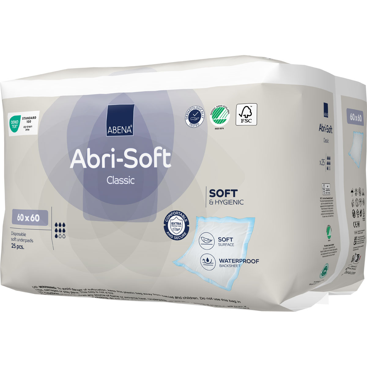 ABENA Abri-Soft CLASSIC Betteinlagen 60 x 60cm (25 Stück Packung)