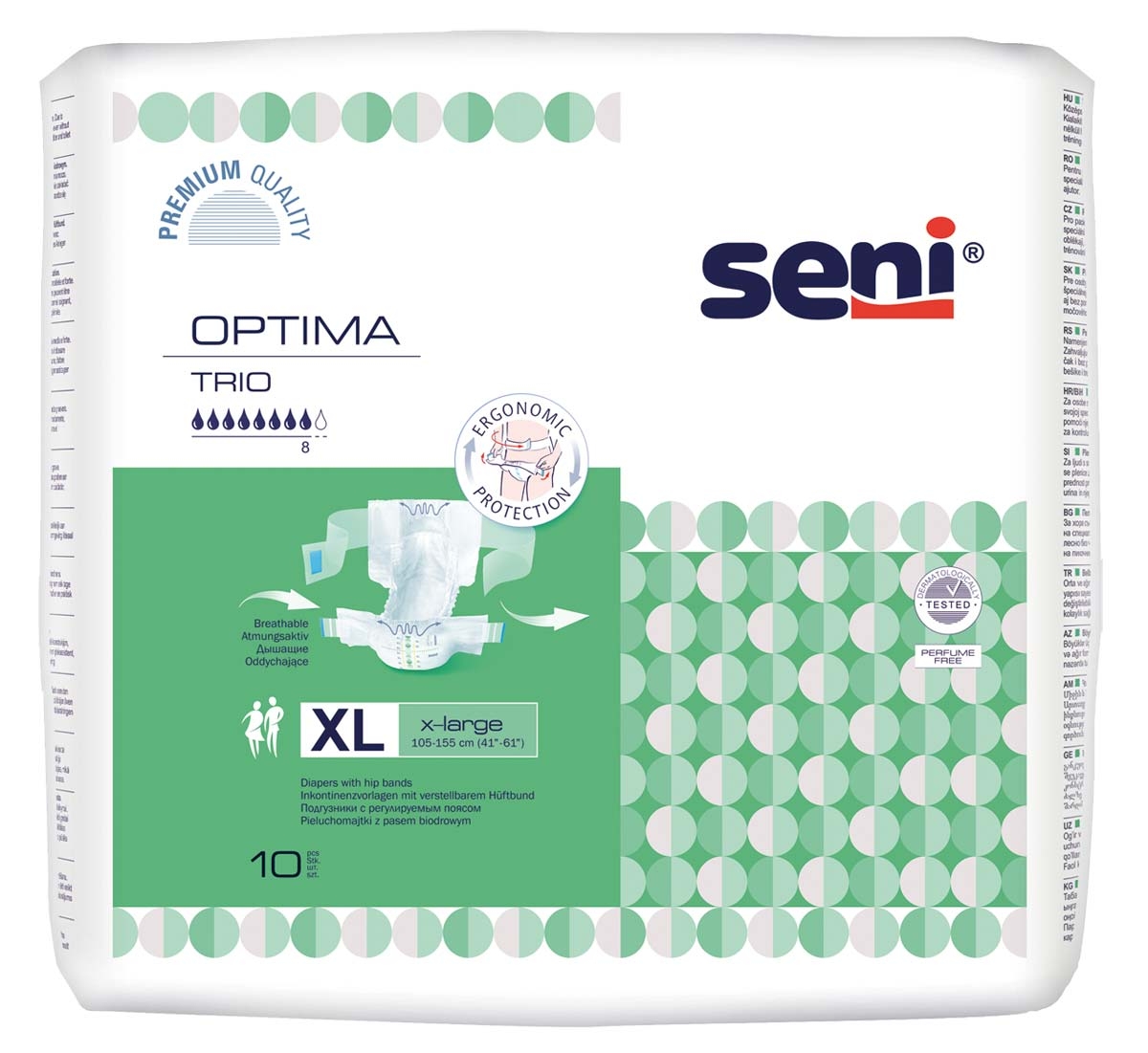 SENI Optima TRIO - Vorlagen mit Hüftbund, Gr.4 EXTRA LARGE (6x10 Stück)