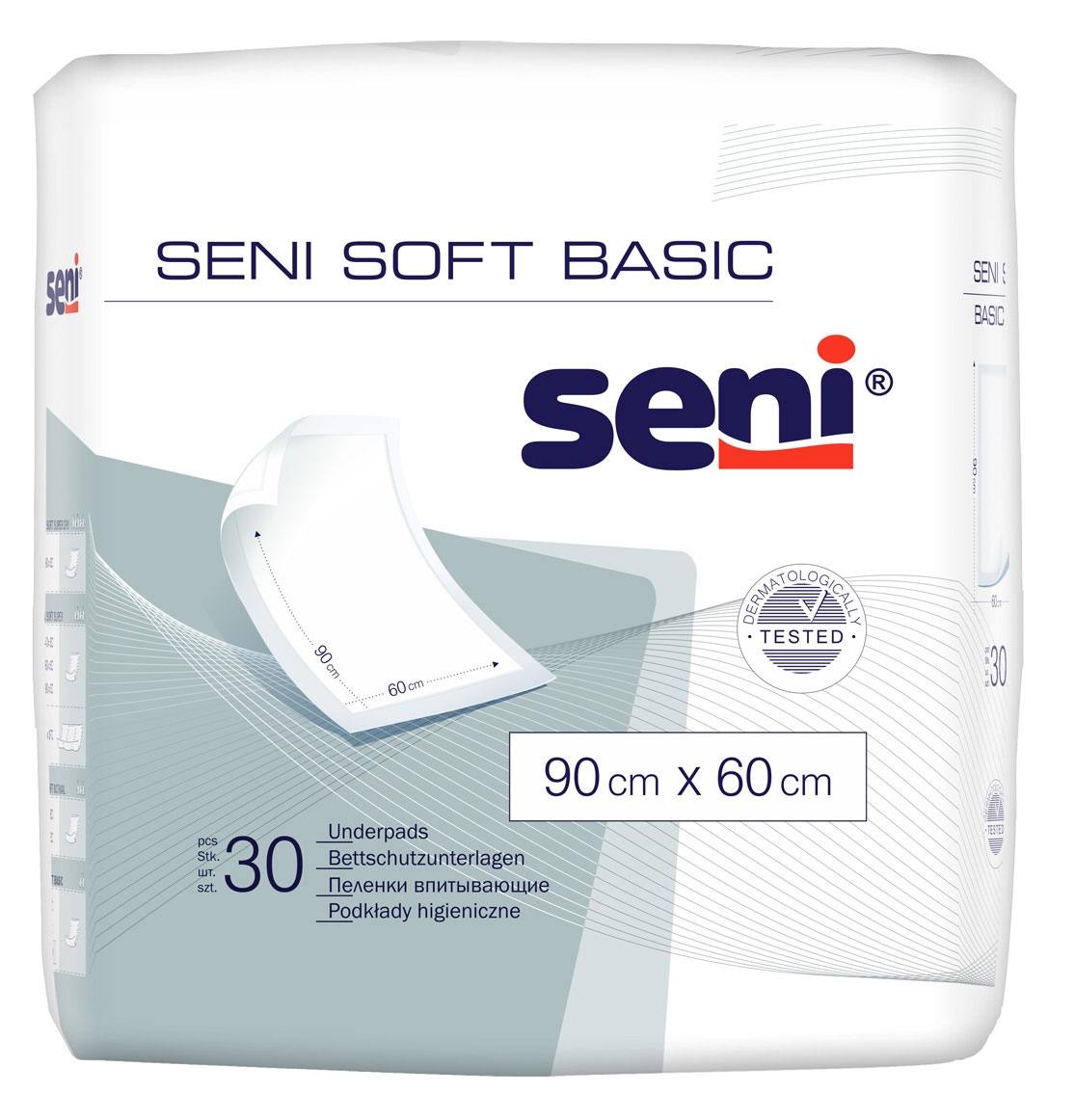 SENI Soft BASIC - Bettunterlagen 90 x 60 cm Flocken (30 Stück Packung)