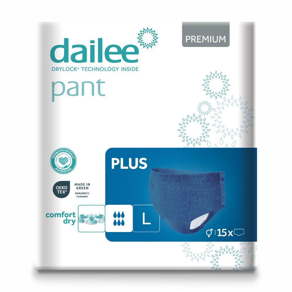 Dailee Pant BLUE Premium Plus - Large (L) - 15 St. Pack