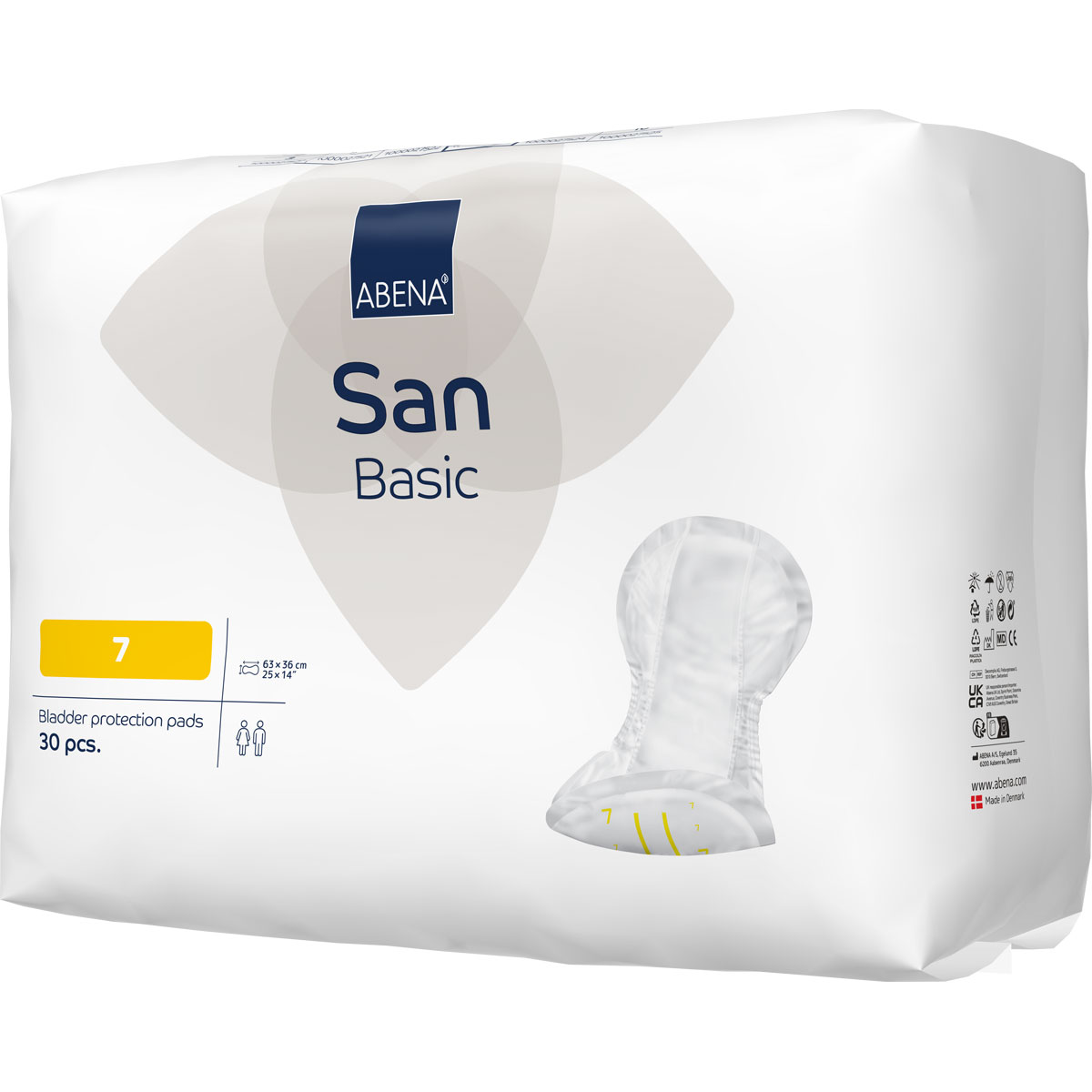 ABENA San Basic 7 - Inkontinenz-Vorlagen - Saugkraft: 1.700ml - 4x30 St. Karton ABENA San Basic 7 - Inkontinenz-Vorlagen - Saugkraft: 1.700ml - 30 Stück Pack
